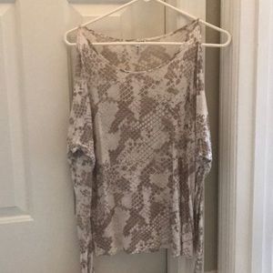 Long sleeve top with peek a boo shoulder